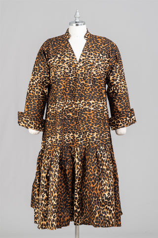 Kara chic Print Dress 7580A-Leopard Print