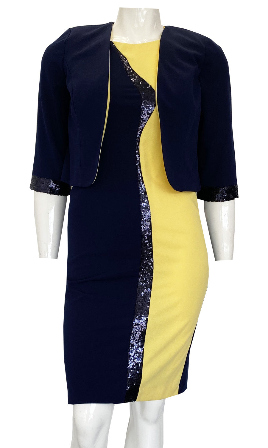 Maya Brooke Jacket Dress 28303, Yell/Navyw / 10 | Church Suits For Less Maya Brooke Jacket Dress 28303, Yell/Navyw / 10 | Church Suits For Less