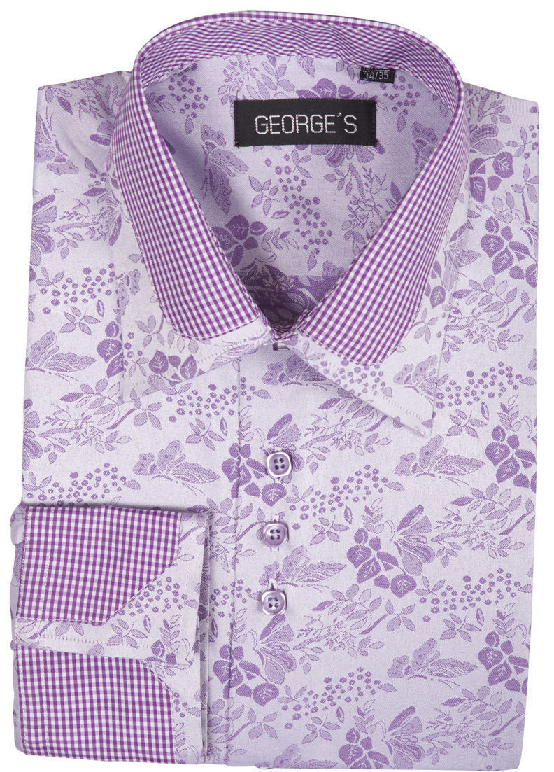 white christmas dresses Milano Moda Men Shirt AH622-Lavender – Church suits for less