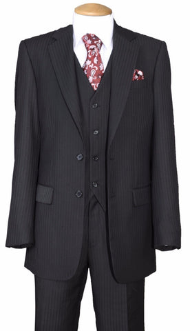 Fortino Landi Men Suit 5702V3-Black - Church Suits For Less
