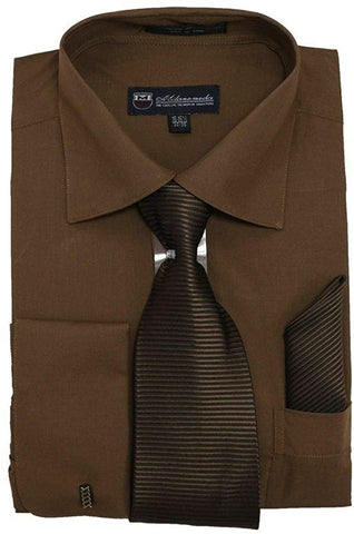 Men Dress Shirt SG-27-Brown - Church Suits For Less