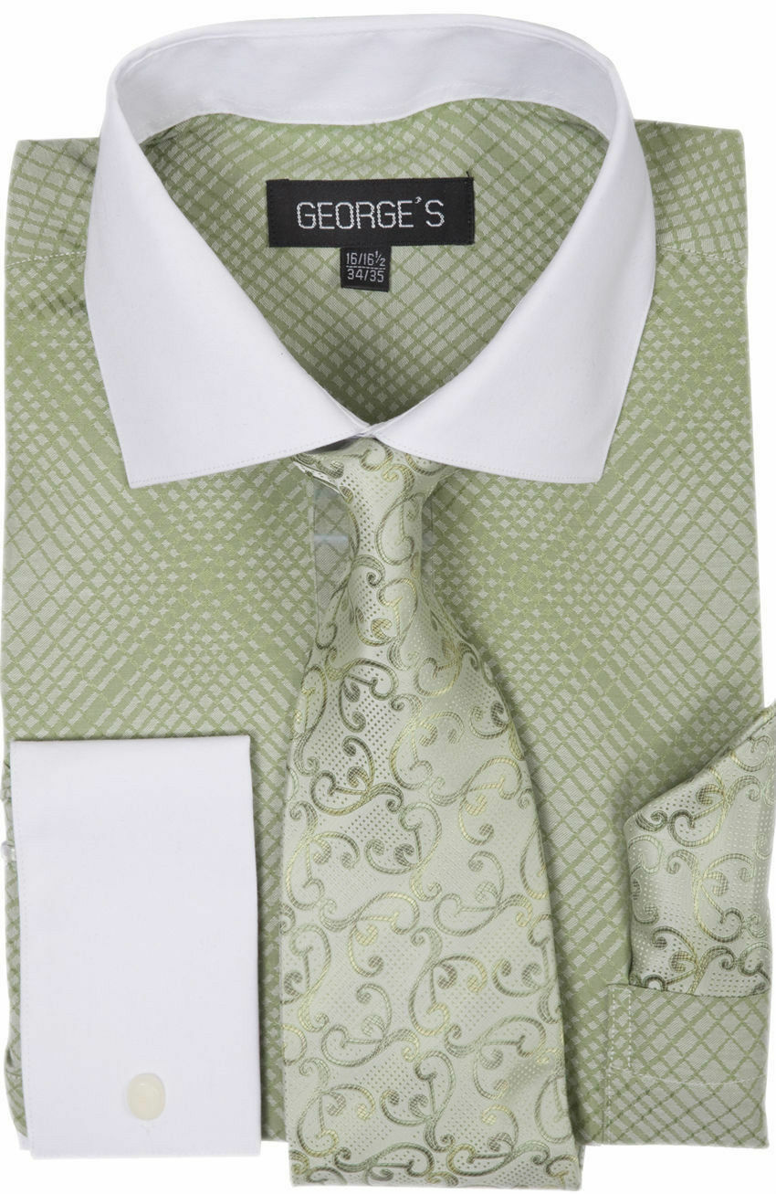 Milano Moda Men Shirt AH624-Green – Church suits for less