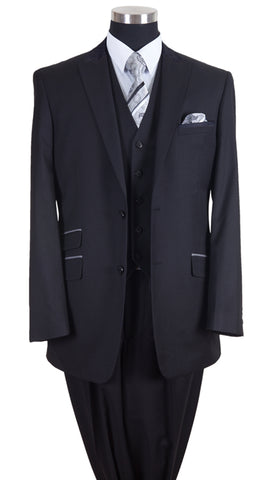 Milano Moda Men Suit-57023-Black