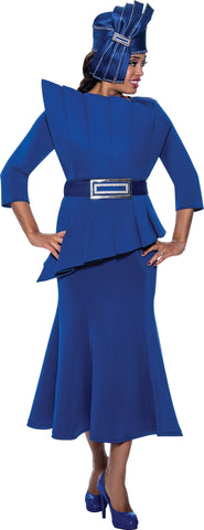 Stellar Looks Skirt Suit 1672-Royal Blue
