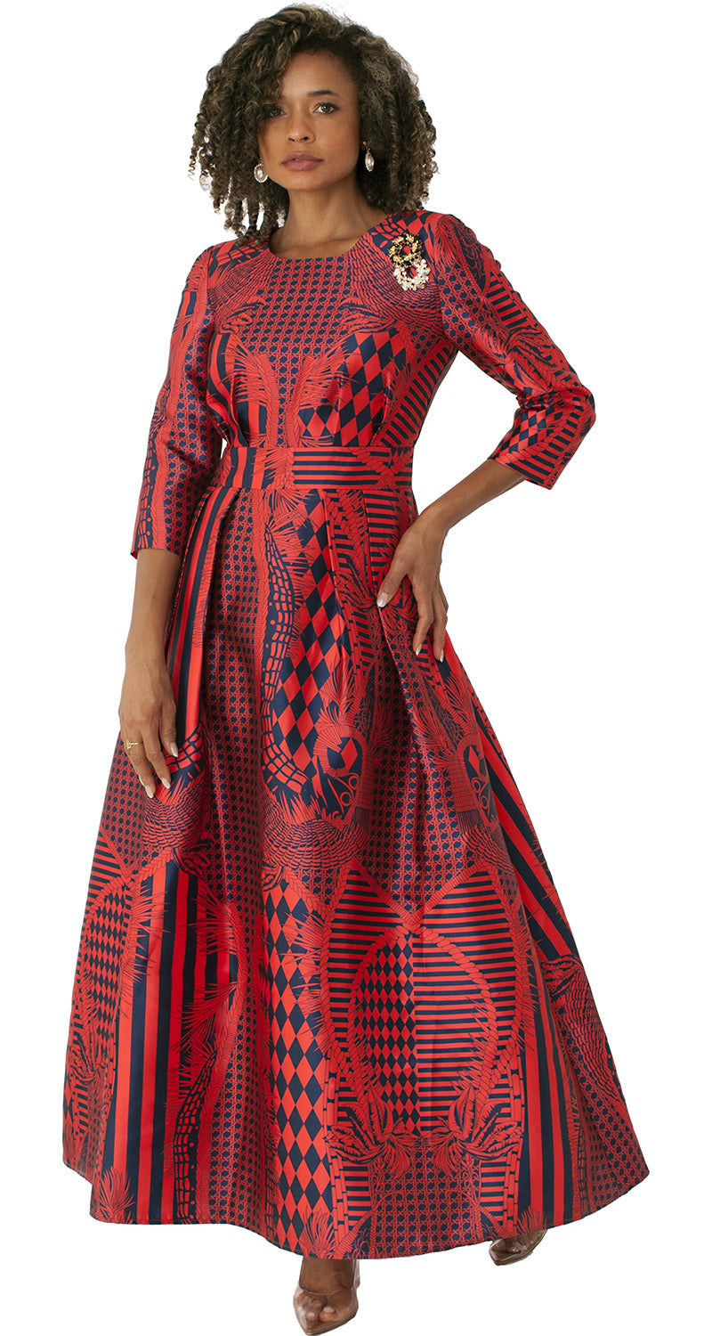 white christmas dresses Tally Taylor Church Dress 4497-Fire Red/Navy, Fire Red/Navy / 10