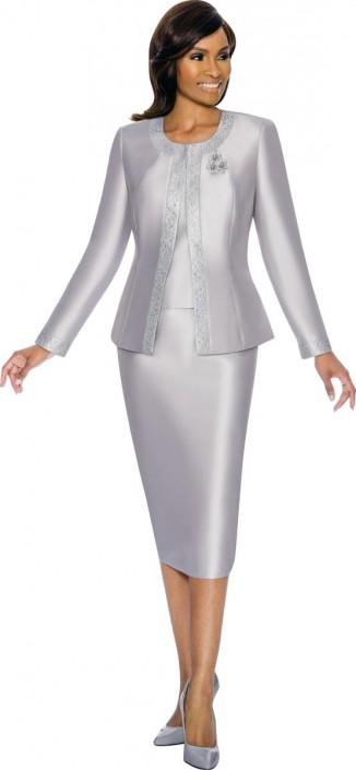 elegant blue dress for women Terramina Ladies Suit 7817-SLV Silver / 12