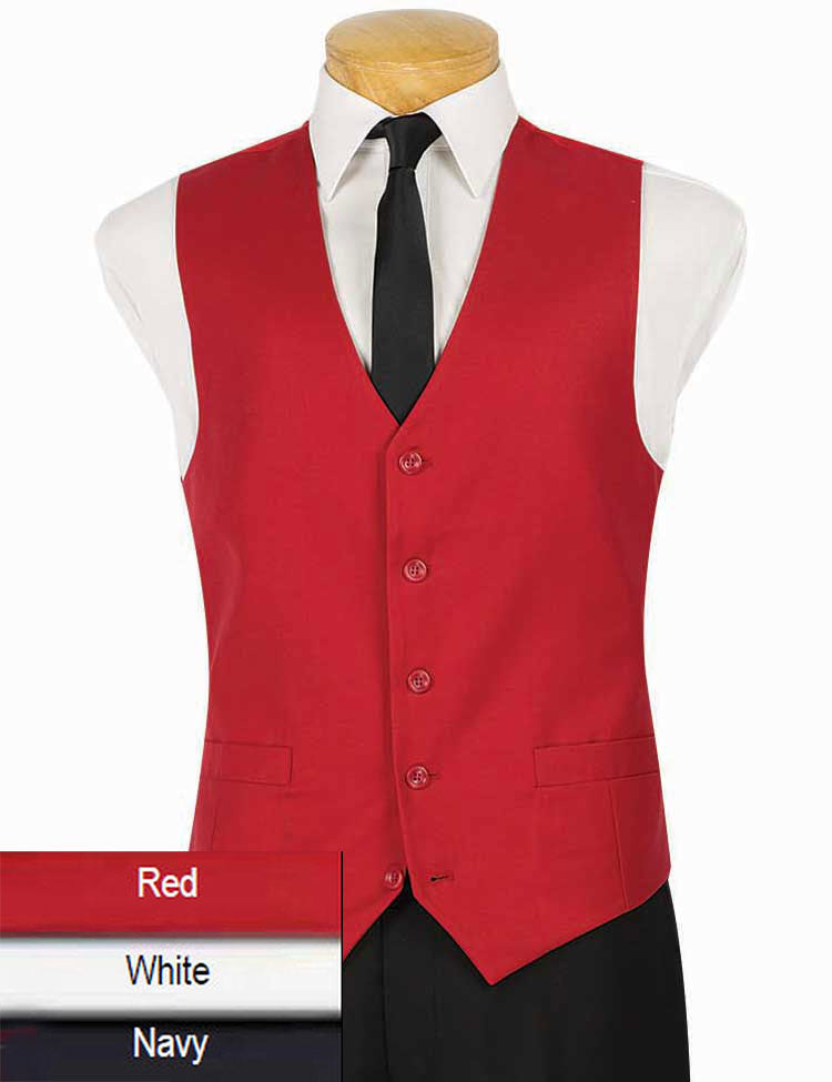 red dress vest Vinci Vest OV-900-Red, Navy / Medium