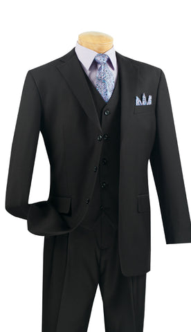 Vinci Men Suit 3TR-3-Black