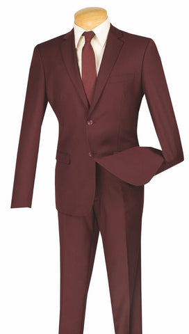 Vinci Men Suit US900-1-Burgundy