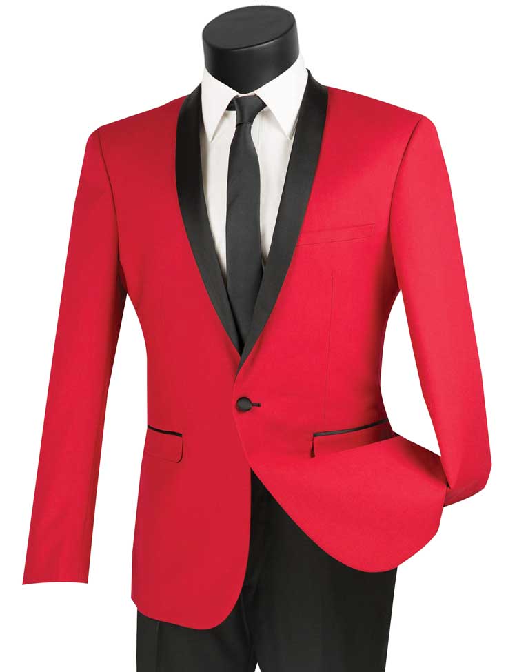 red tuxedo dress Men Tuxedo T-SS-Red, Red / 50R