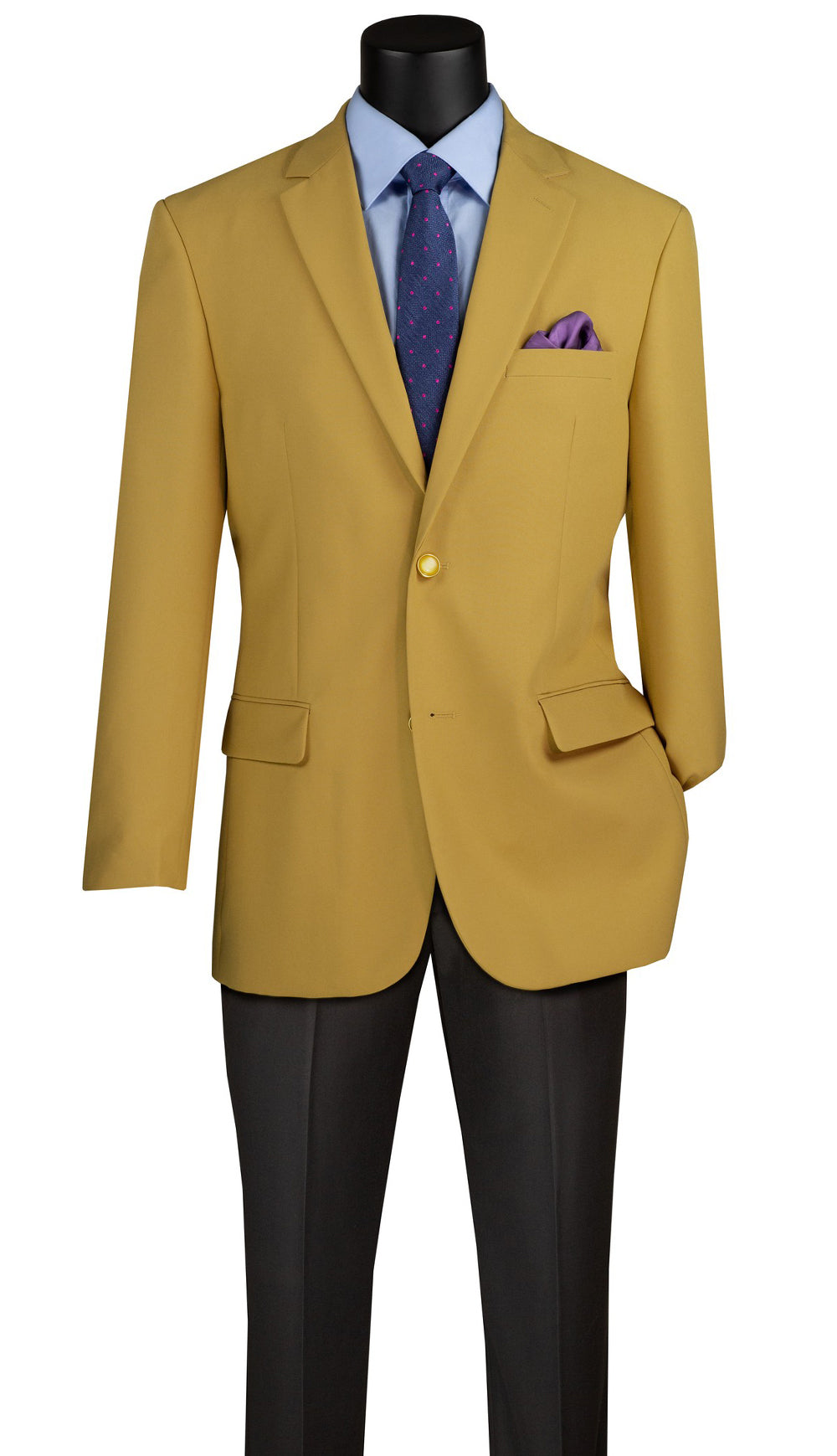 Men Classic Fit Sport Coat Z-2PP-Gold, Gold / 50L