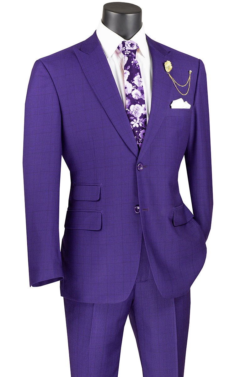 mens purple dress coat Tailorbyrd Men's Broken Check Sportcoat