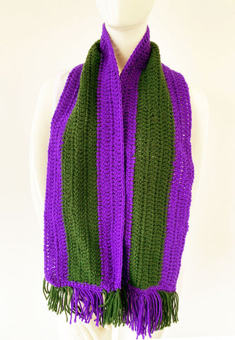 Women Fashion Scarf 002-Purple/Olive
