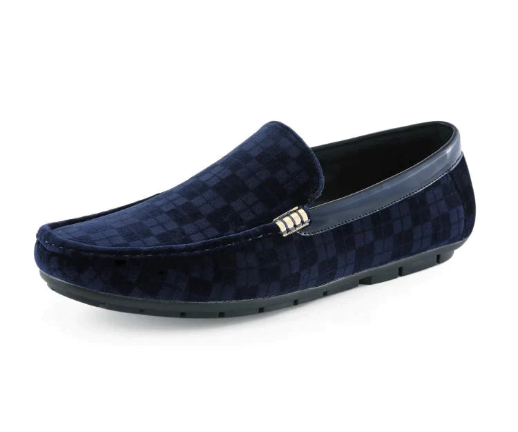slim fit dress slacks Wallis - Navy Blue Suede / Cedar Collar | Mens Boat Shoe main image 0