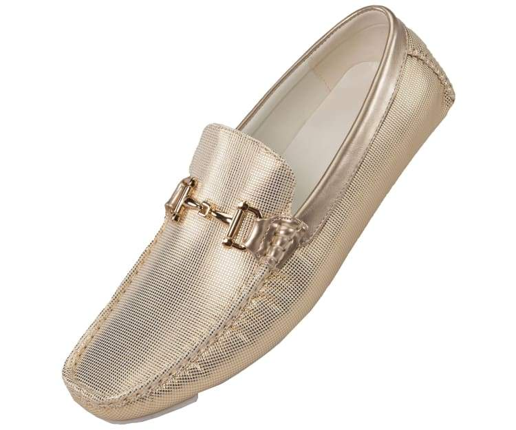 amazon gold dress shoes Amazon.com | Men's Slip On Gold Dress Shoes Snakeskin Leather Loafers   Metal Pointed Toe, Chunky Heel, Comfortable Fashion Casual Shoes for  Party,Ballroom,Bar Wear Blue 5.5 US