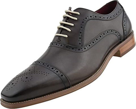 Men Dress Shoes-AG114 Brown - Church Suits For Less
