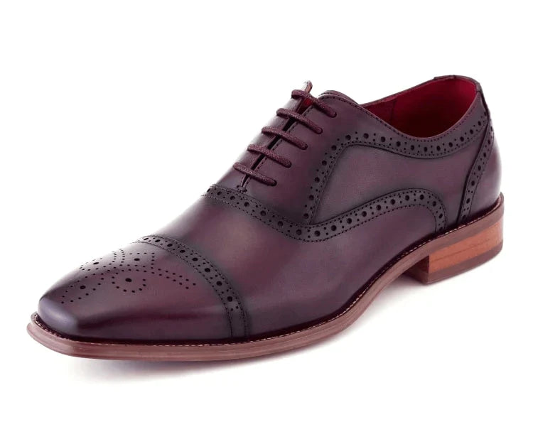 Men Dress Shoes-AG114 Purple - Church Suits For Less