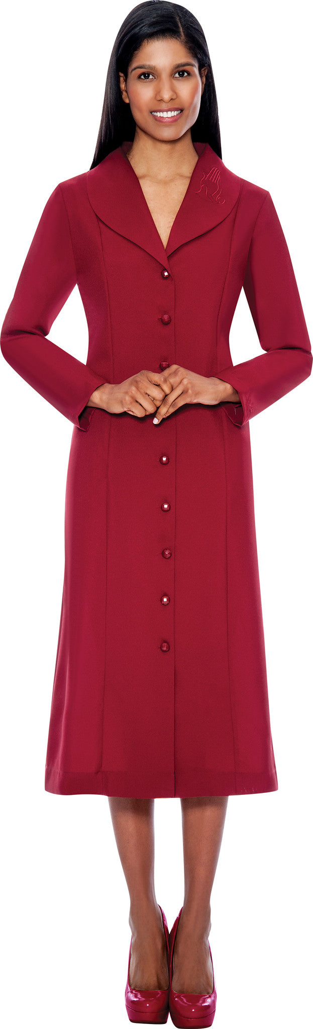 burgundy church dresses Lily And Taylor 4385-RED Ladies Church Dress Red / 22