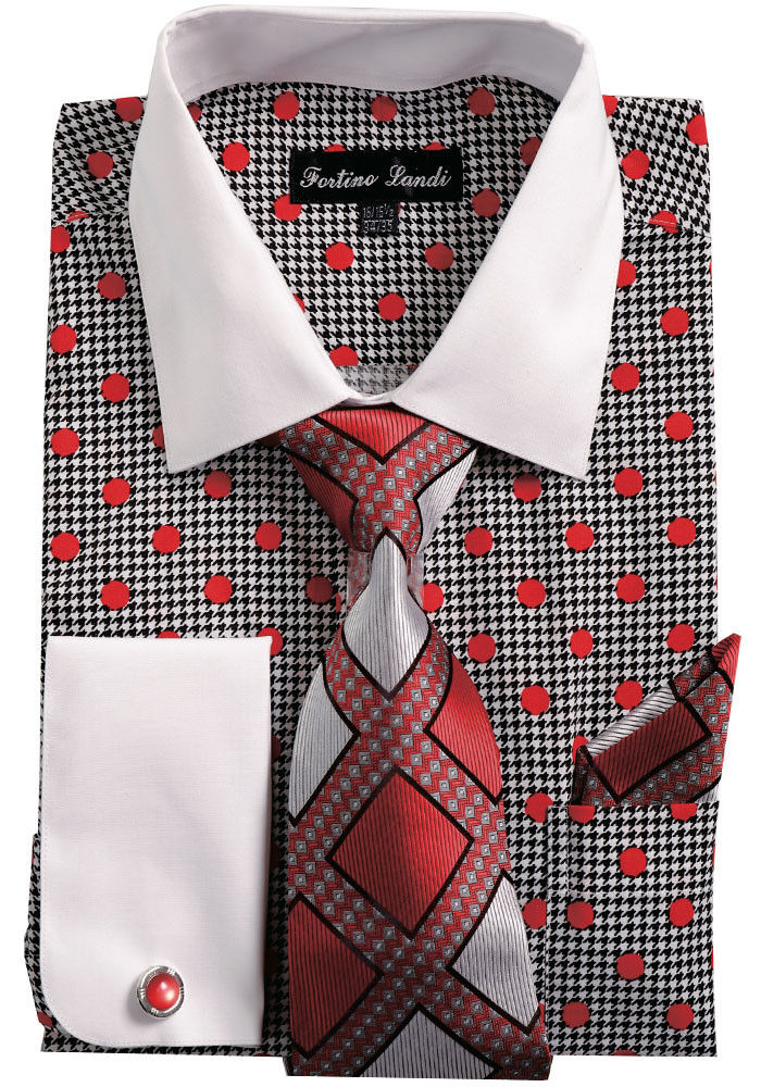 Milano Moda Men Shirt FL632-Red – Church suits for less