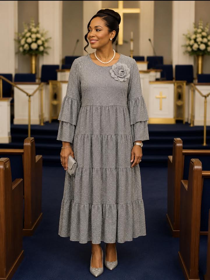 Sarafian Dress 6424C Silver