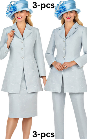Giovanna Church Suit 0968-Silver - Church Suits For Less