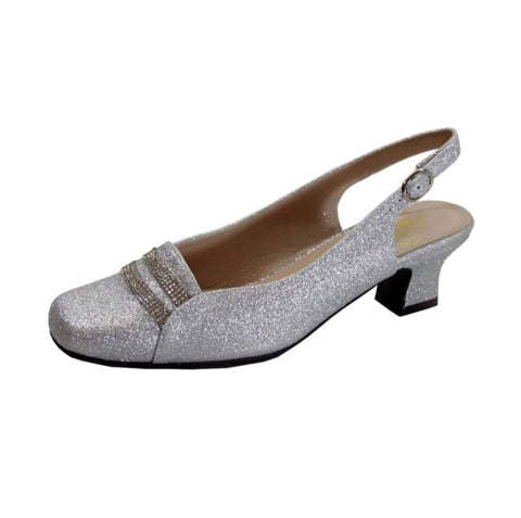Women Church Shoes-BDF 908C Silver - Church Suits For Less