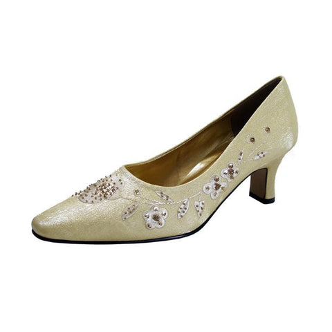 Women Church Fashion Shoes-652 Gold - Church Suits For Less