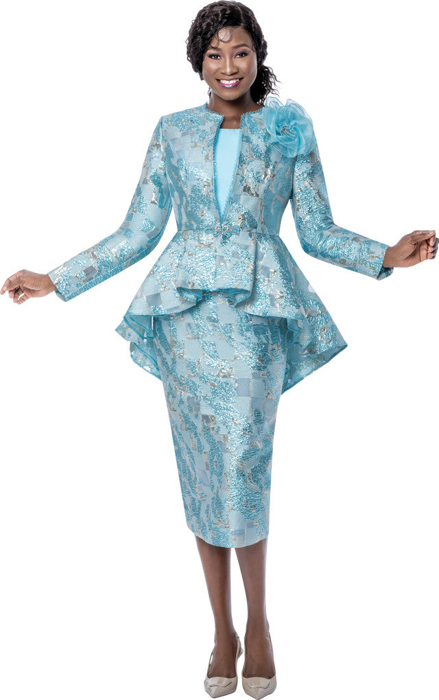 Terramina Church Suit 7273-Aqua