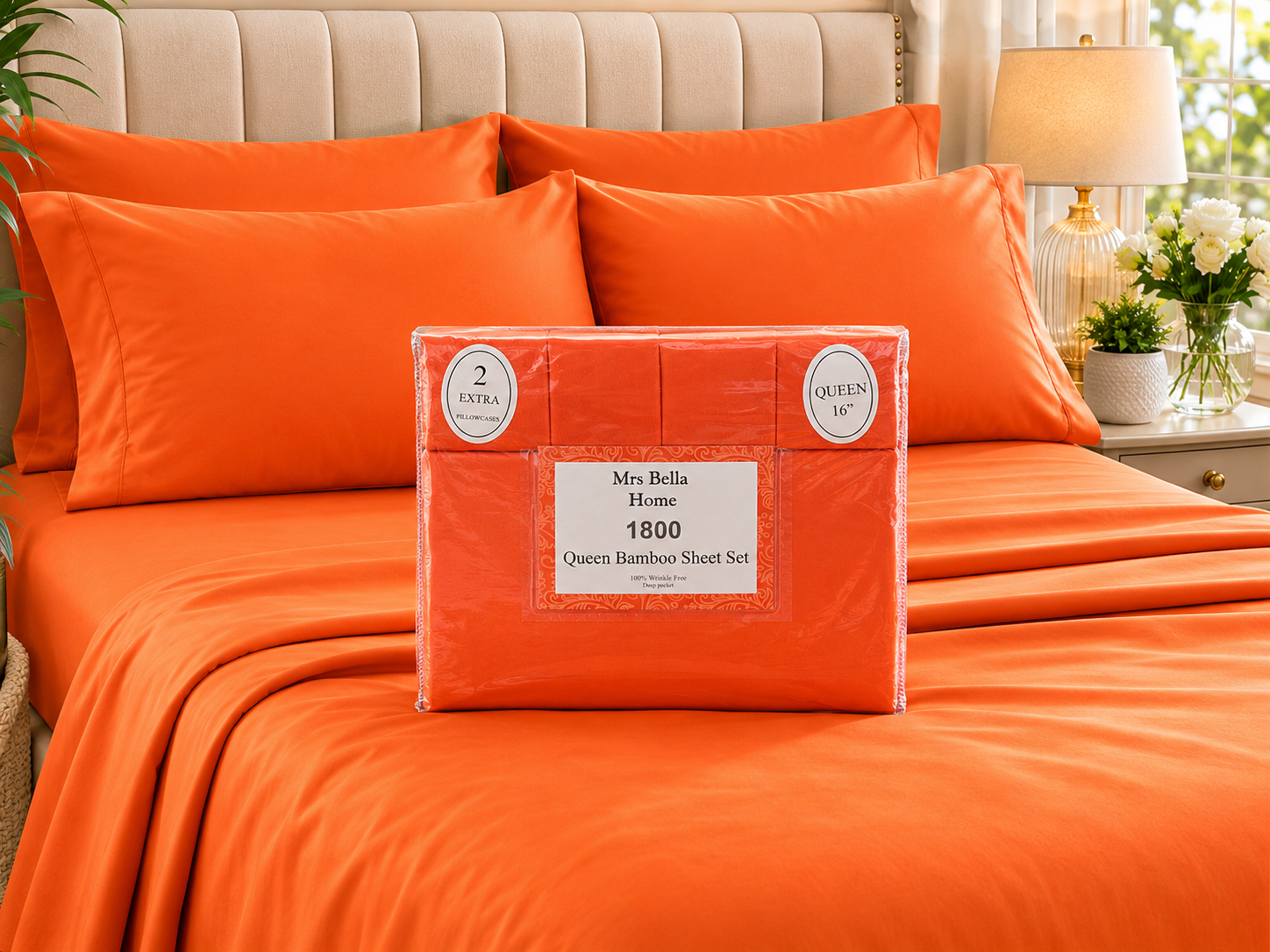 Vibrant Orange Bamboo Sheet Set 208