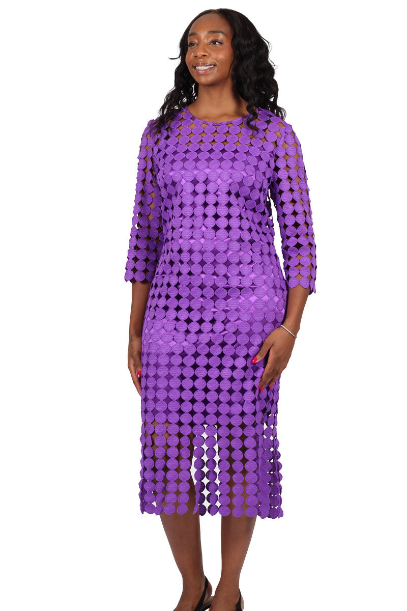 Women Church Dress 9095-Purple