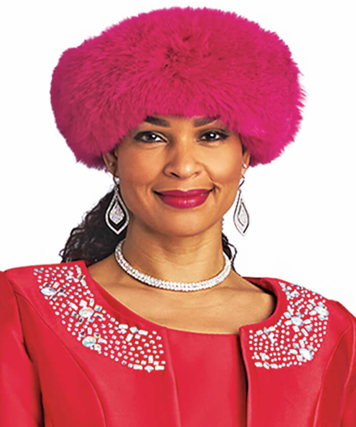 Lily and Taylor Fur Headband A28 - Fuchsia - Church Suits For Less