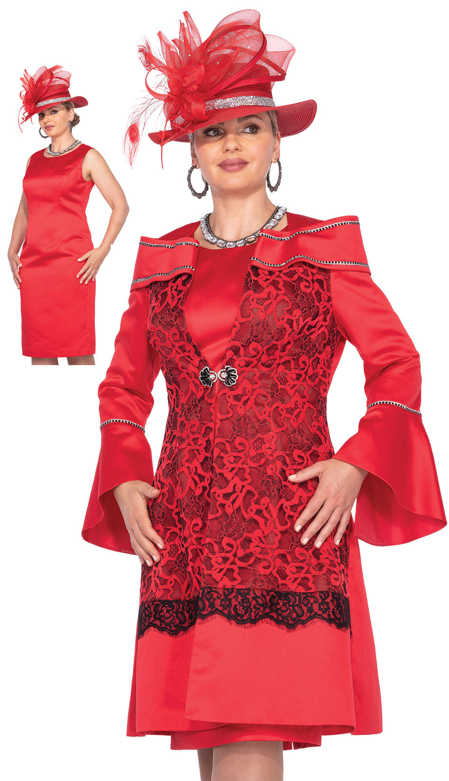 Aussie Austine Church Dress 5868-Red - Church Suits For Less