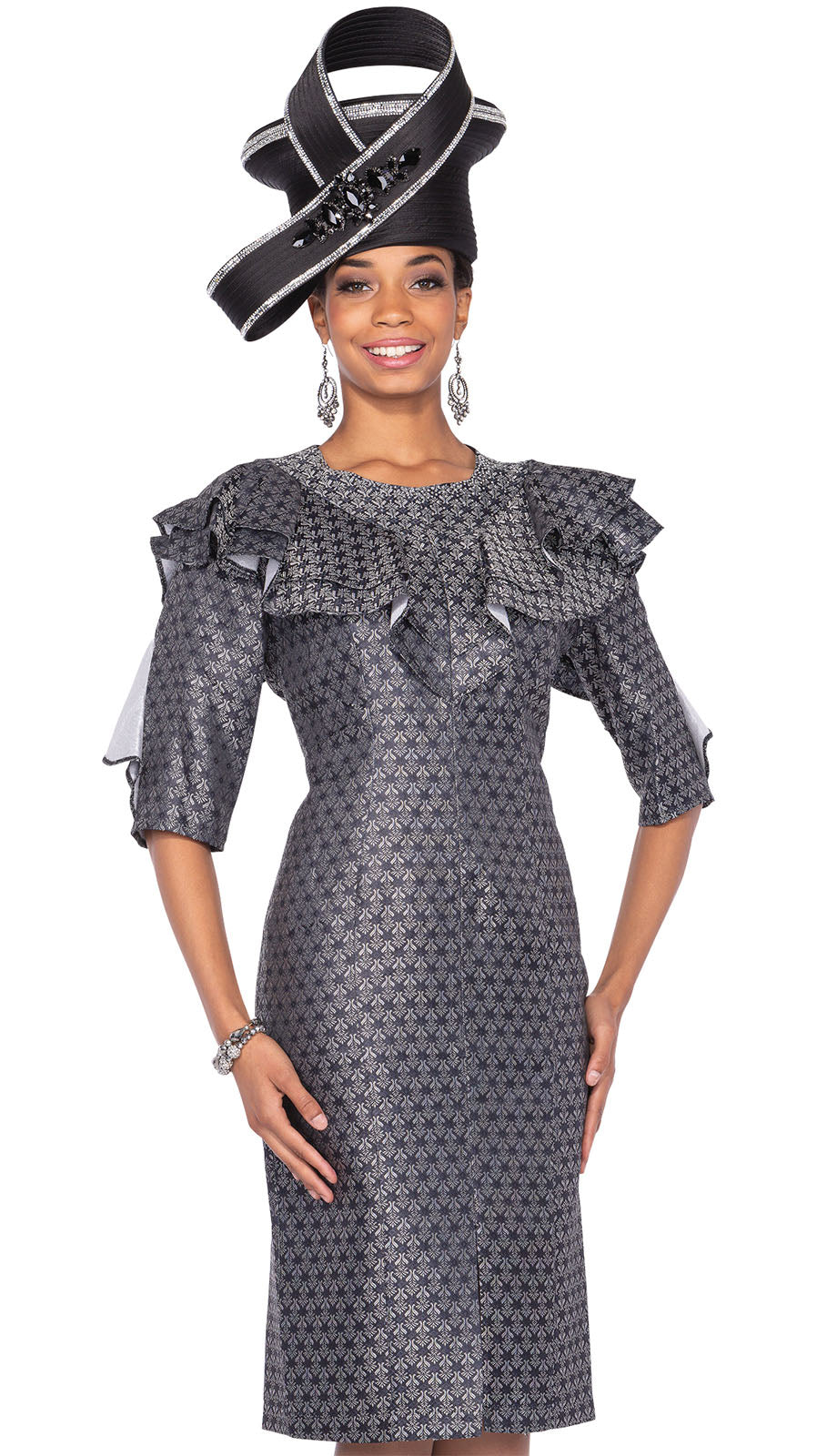Aussie Austine Church Dress 5883-Black - Church Suits For Less