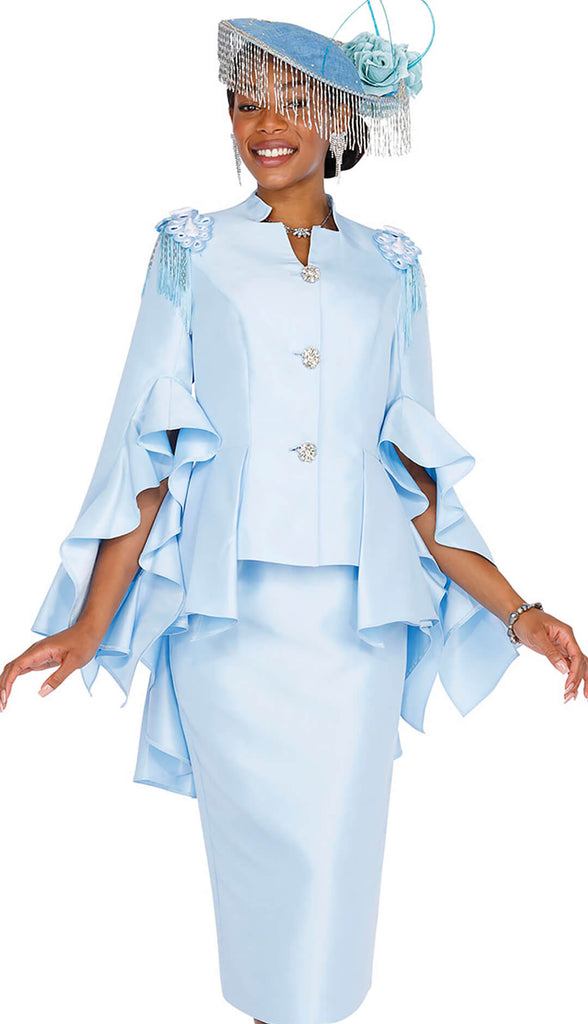 Designer Church Suit 5871-Blue - Church Suits For Less