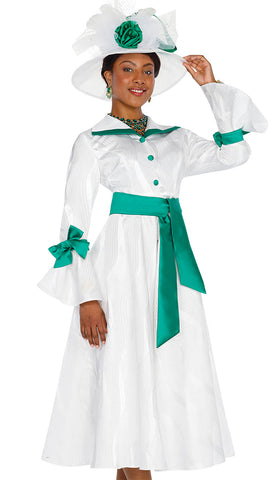 Aussie Austine Church  Dress 5877-White/Green