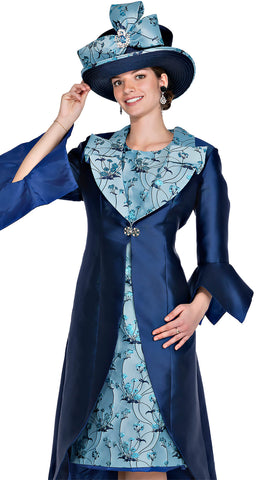 Aussie Austine Church Suit 5932-Royal/Turquoise - Church Suits For Less