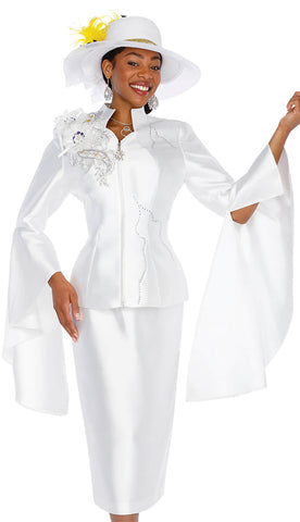 Aussie Austine Church Suit 5866-White - Church Suits For Less