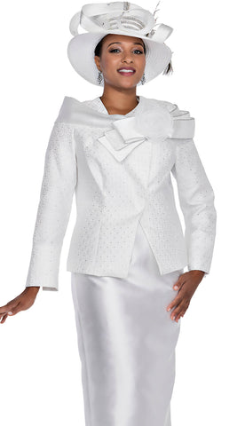 Aussie Austine Church Suit 5870-White - Church Suits For Less