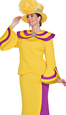 Aussie Austine Church Suit 5926-Yellow/Purple