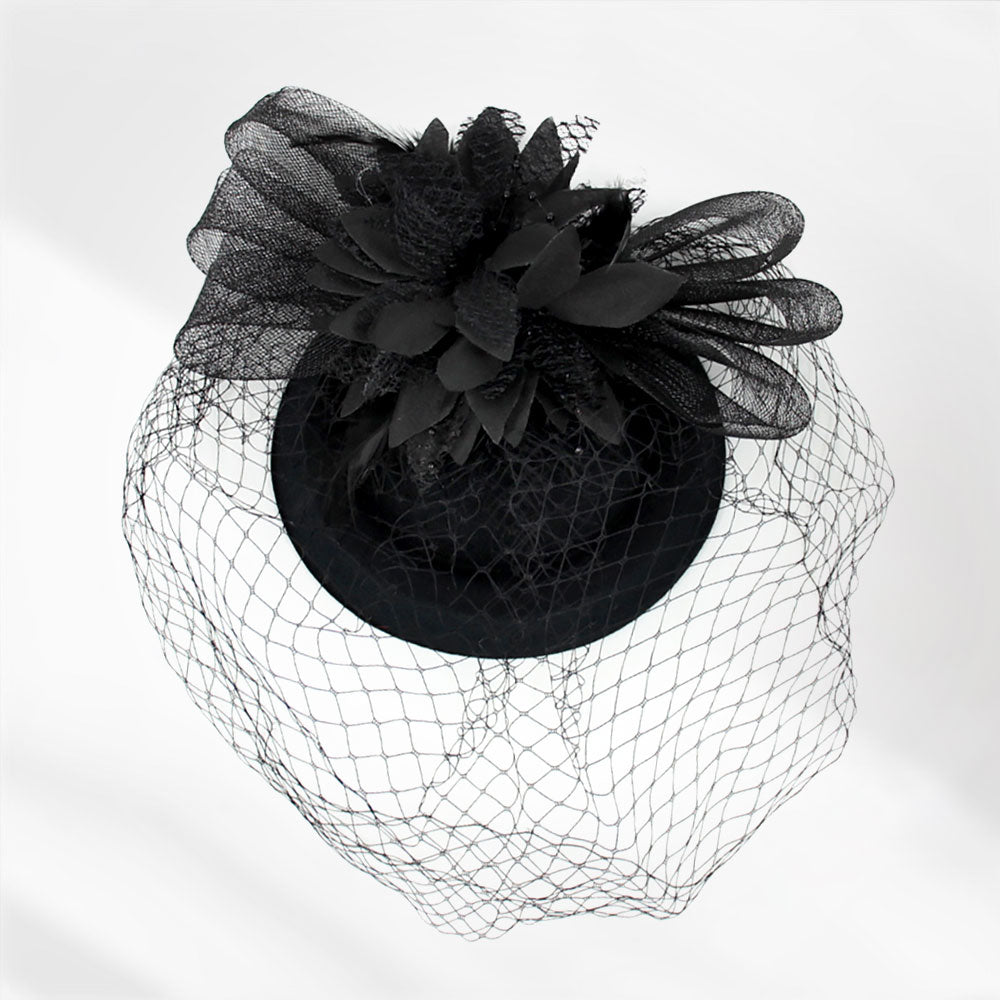BDF Fascinator Hat 1261 Black - Church Suits For Less
