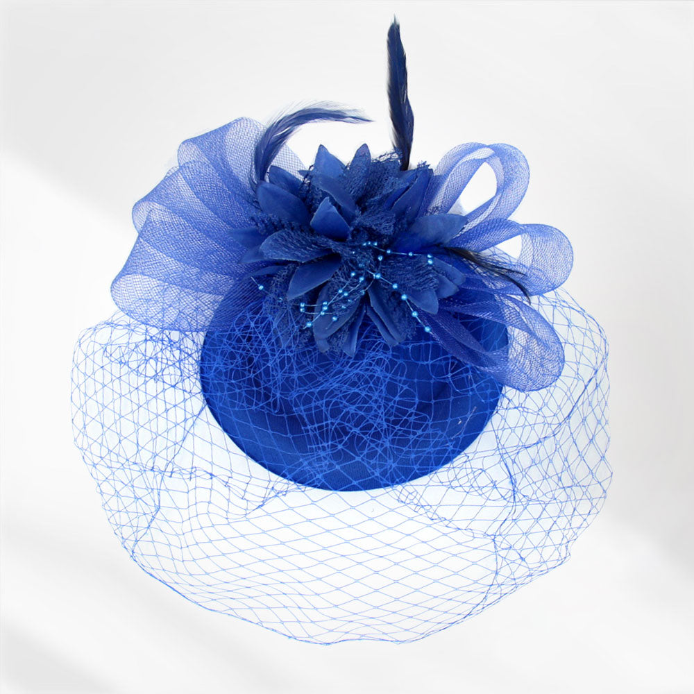 BDF Fascinator Hat 1261 Royal - Church Suits For Less