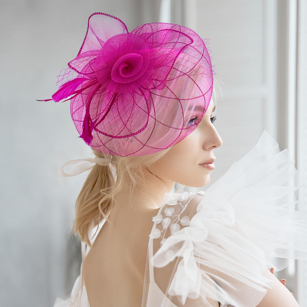BDF Fascinator Hat 1542 Pink - Church Suits For Less