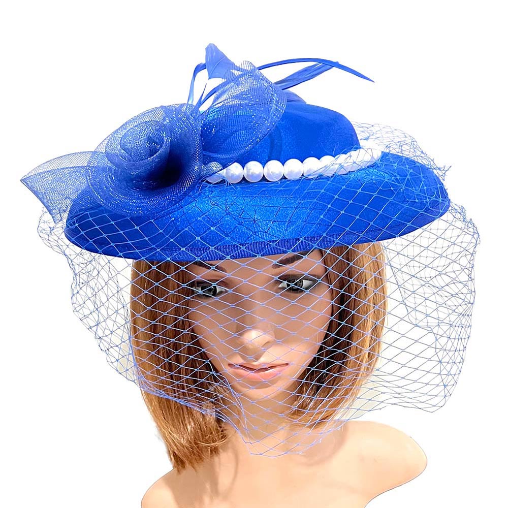 BDF Fascinator Hat 413 Royal - Church Suits For Less