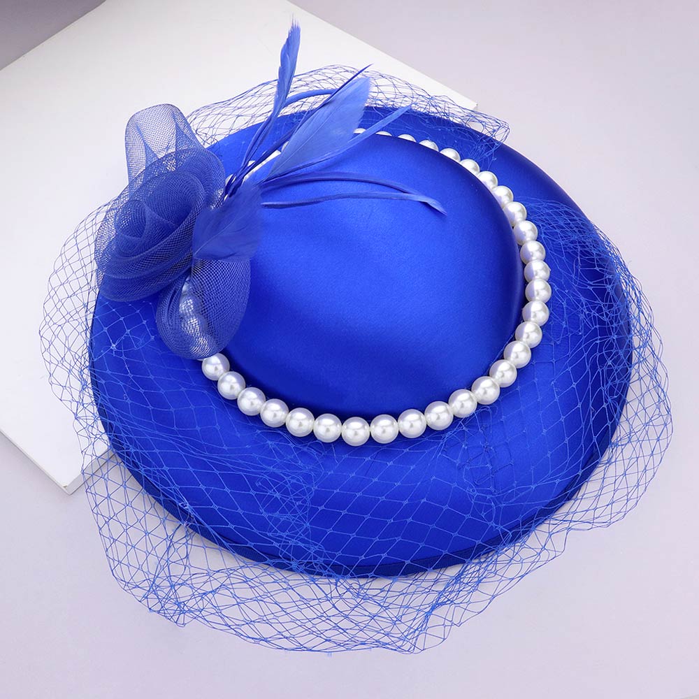 BDF Fascinator Hat 413 Royal - Church Suits For Less