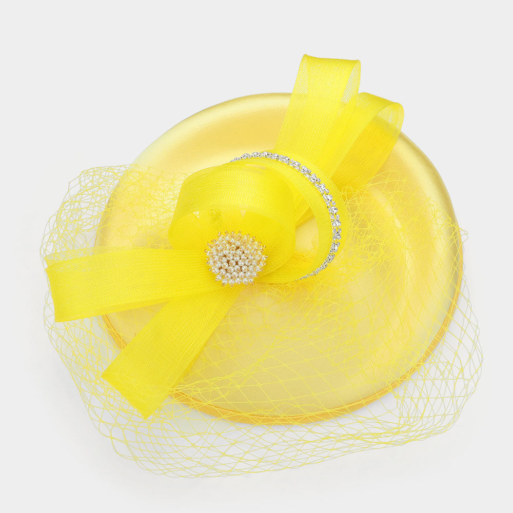 BDF Fascinator Hat 428 Yellow - Church Suits For Less