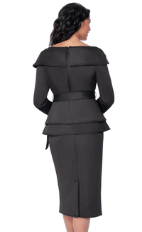 Black And Gold Women Church Suit 600672C-Black/Gold