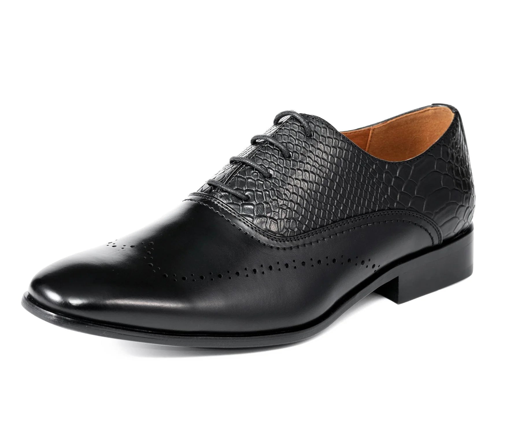 Black Oxford Shoes | Mens Exotic Style | Just Men's Shoes Black / 10.5 Black Oxford Shoes | Mens Exotic Style | Just Men's Shoes Black / 10.5