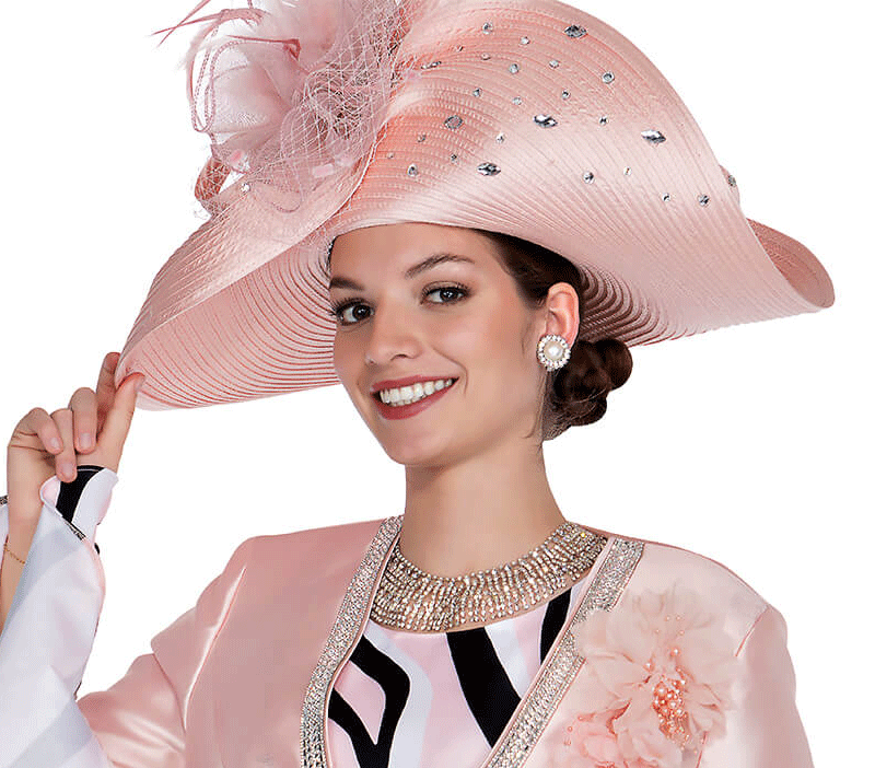 Champagne Italy Church Hat 6023C-Peach