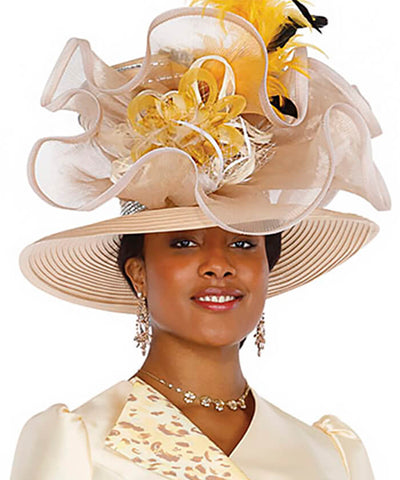 Champagne Italy Church Hat 5876 - Champagne
