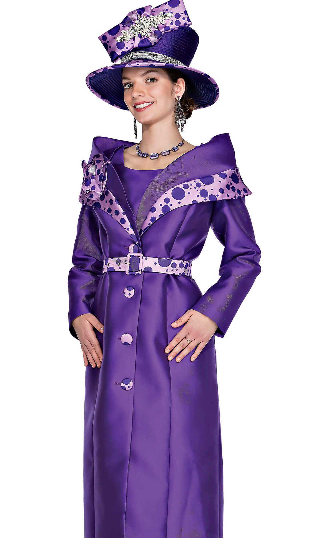 purple church dress Champagne Italy Church Dress 6014-Purple, Purple / 20 / Add Hat +
